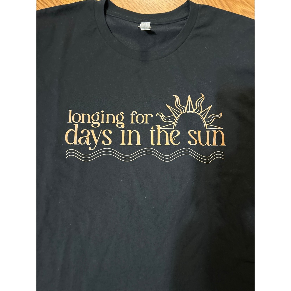 Bella Canvas Longing For Days In The Sun Graphic Tee Black Gold Sun 3XL Unisex - Picture 2 of 3